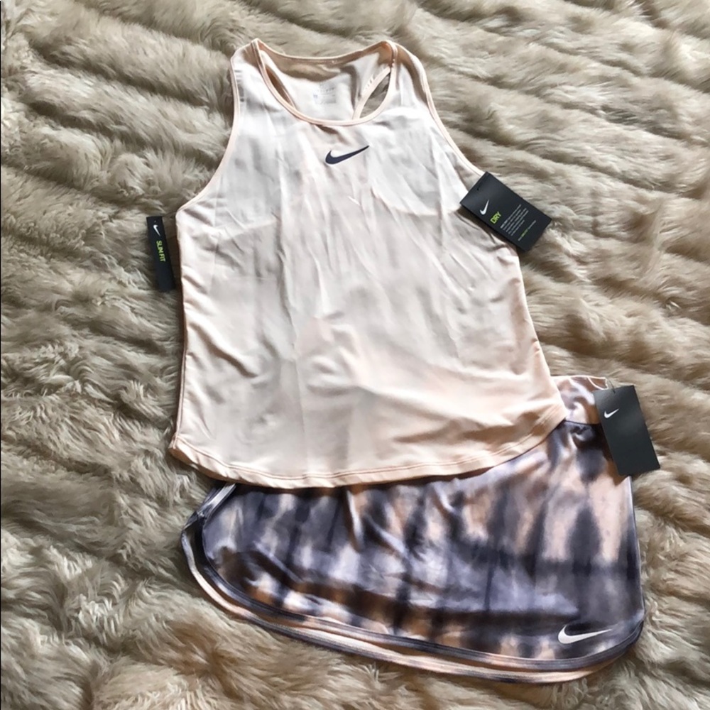 Nike Dry Fit tennis skirt and shirt NWT